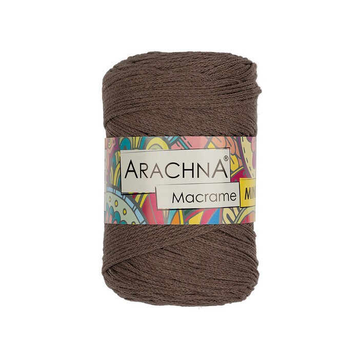 Шнур Arachna "Macrame MINI" 26 кофейный 80% хлопок, 20% полиэстер 250 гр 200 м