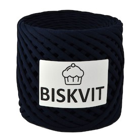 Пряжа трикотажная BISKVIT Сапфир 330 гр 100% хлопок Ширина нити 7 мм