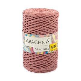 Шнур Arachna "Macrame MINI" 46 античная роза 80% хлопок, 20% полиэстер 250 гр 200 м